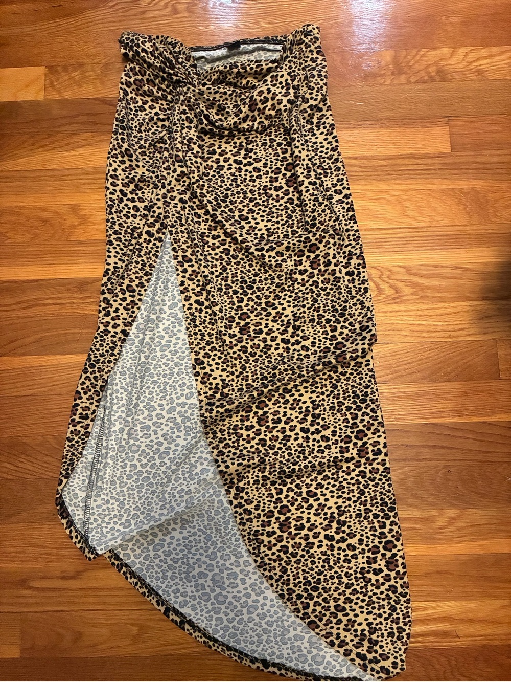 SHEIN Leopard Print Maxi Skirt in Tan and Black